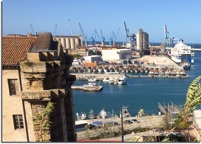 The commercial port of Ancona, Le Marche, showing facilities and shipping.