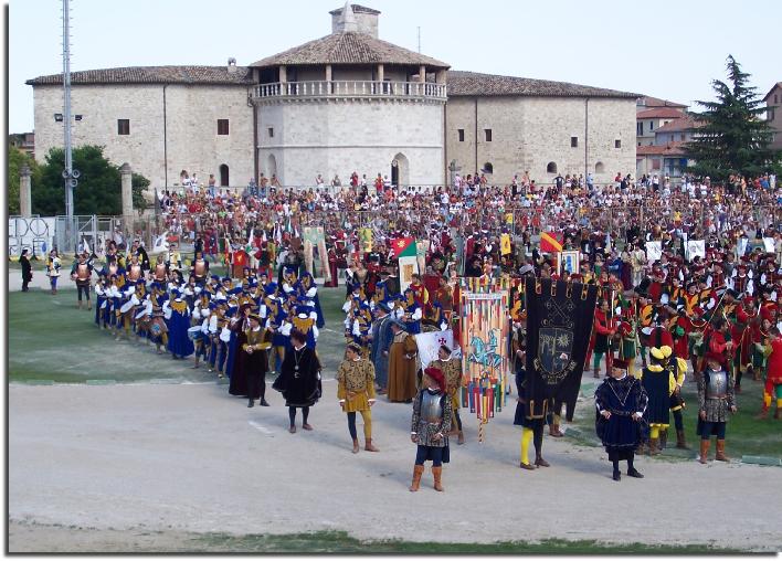 medieval jousting festival ascoli piceno italy sestieri