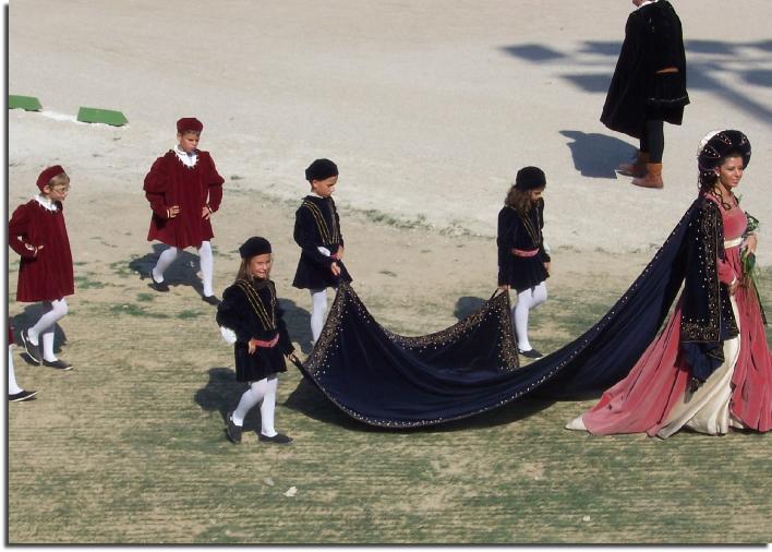 medieval costume madonna children procession festival italy august